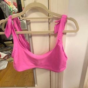 Bright Pink Tie Bikini Top